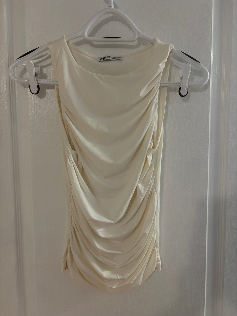 Zara Ivory Ruched Top